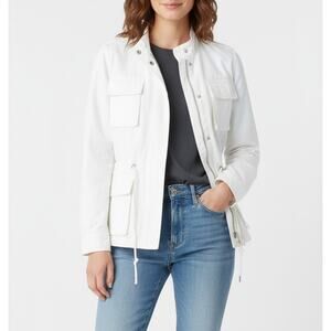 Hartford Field Utility Jacket, Cotton Zipper Snaps White Spring, Sz 2 (XS/S US)